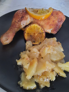 Una foto de Pollo asado a la naranja