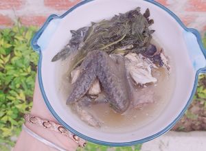 Hình của món Gà ác tần thuốc bắc ngãi cứu.