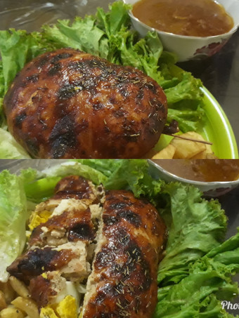 Resep Ayam Panggang isi siram saos Inggris Wajib Dicoba
