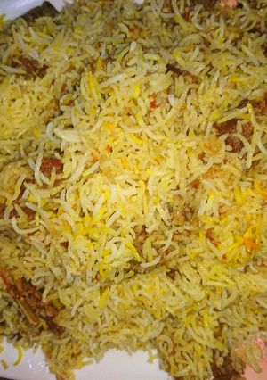 A picture of Biryani mutton gosht.