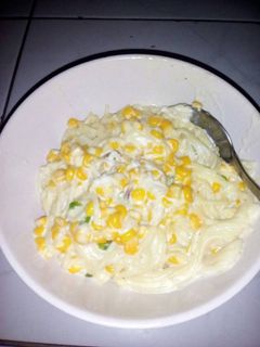 Foto resep Spaghetti carbonara jagung pedas