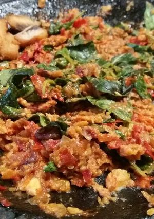 Foto resep Sambal tempe kemangi + ikan jambal roti