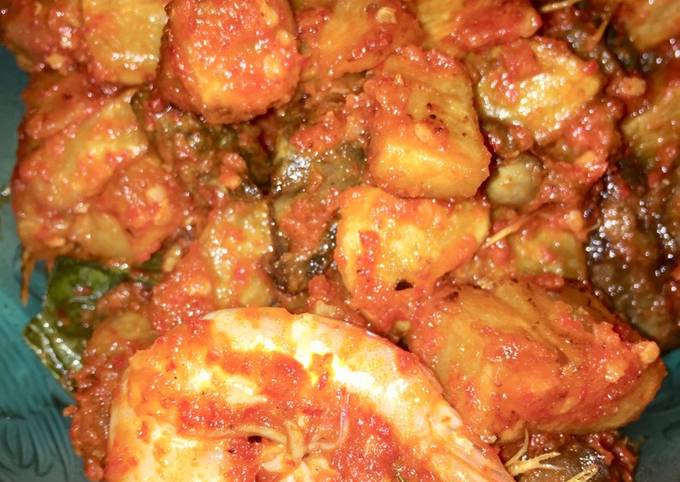 Sambel balado udang ati ampela