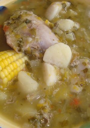 A picture of Venezuelan Hen Soup (Hervido de Gallina).