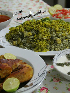 عکسی از دستور باقالی پلو با مرغ