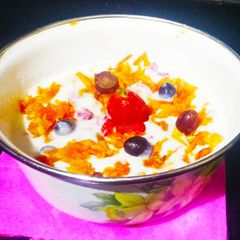 A picture of Cream with Carrot halwa.