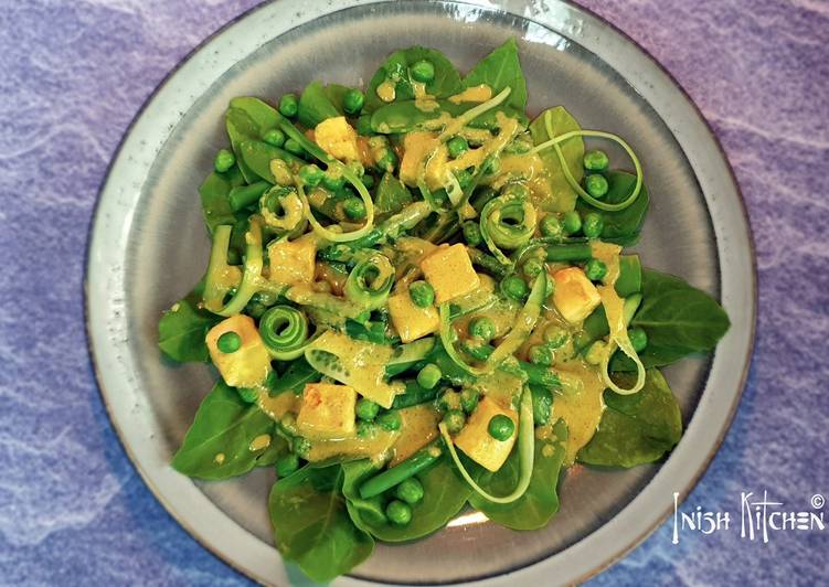 Grilled Paneer and Greens in Tahini Dressing