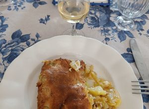 Foto principal de Bacalao al horno con mayonesa y patatas panaderas