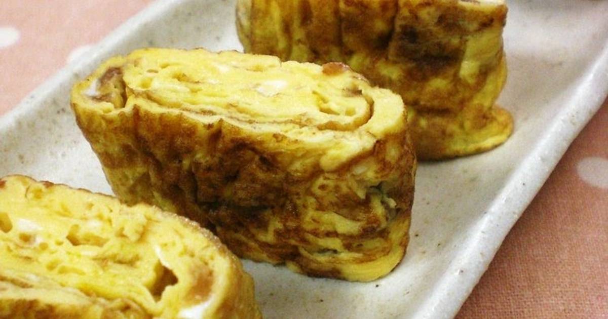 For Bentos♡Umeboshi Mayonnaise Tamagoyaki (Rolled Omelettes) Recipe by ...