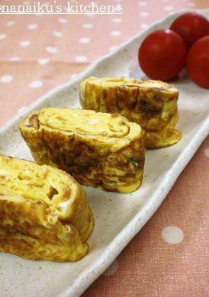 A picture of For Bentos♡Umeboshi Mayonnaise Tamagoyaki (Rolled Omelettes).