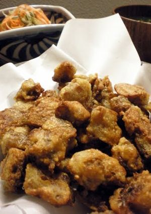 A picture of Low Calorie Japanese Fried Chicken Made with Konnyaku.