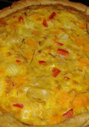 A picture of Ham and cheese pie.