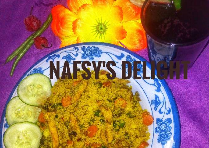 Recipe of Thomas Keller Stir fry cuscus with mint zobo