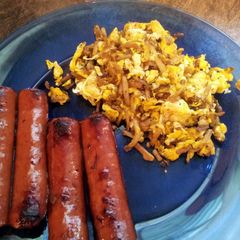 A picture of Creole Scramble Eggs & Potatoes.
