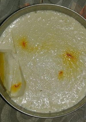 A picture of Kharvas / milk pudding.