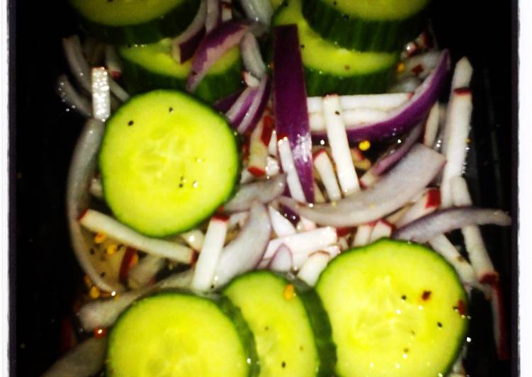 Steps to Prepare Speedy Shannon&#39;s Easy Cucumber Salad