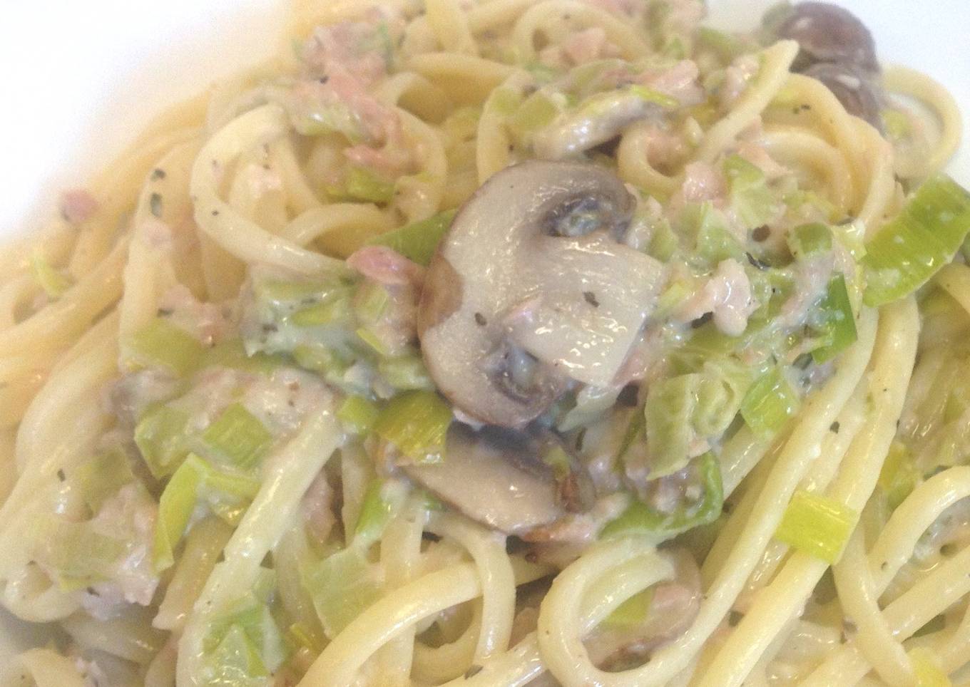 Linguine, Ham, Leek & Mushroom