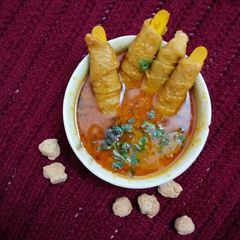 A picture of Soya Chaap Sticks In gravy.