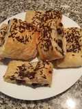 Hojaldre de crema pastelera y chocolate