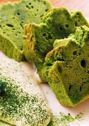 A picture of Healthy Rice Flour and Soy Milk Matcha Pound Cake.
