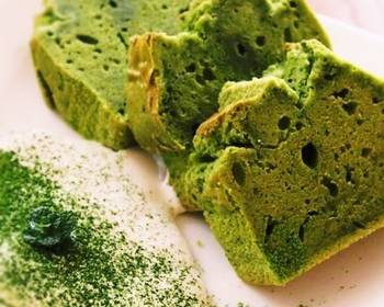 Popular Cuisine Healthy Rice Flour and Soy Milk Matcha Pound Cake Delicious Nutritious