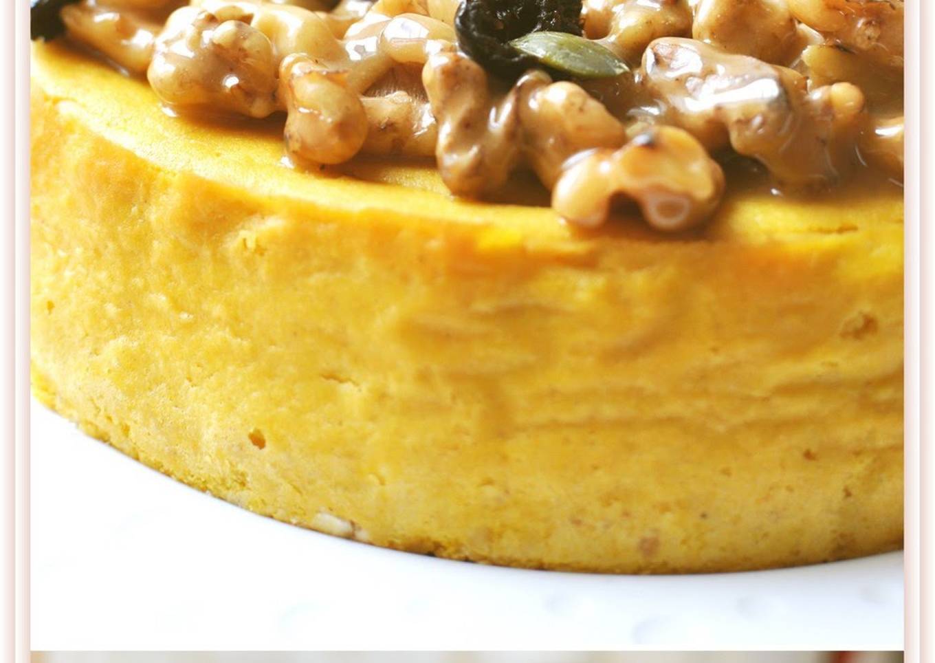 Kabocha Squash Cheesecake with Caramelized Walnuts