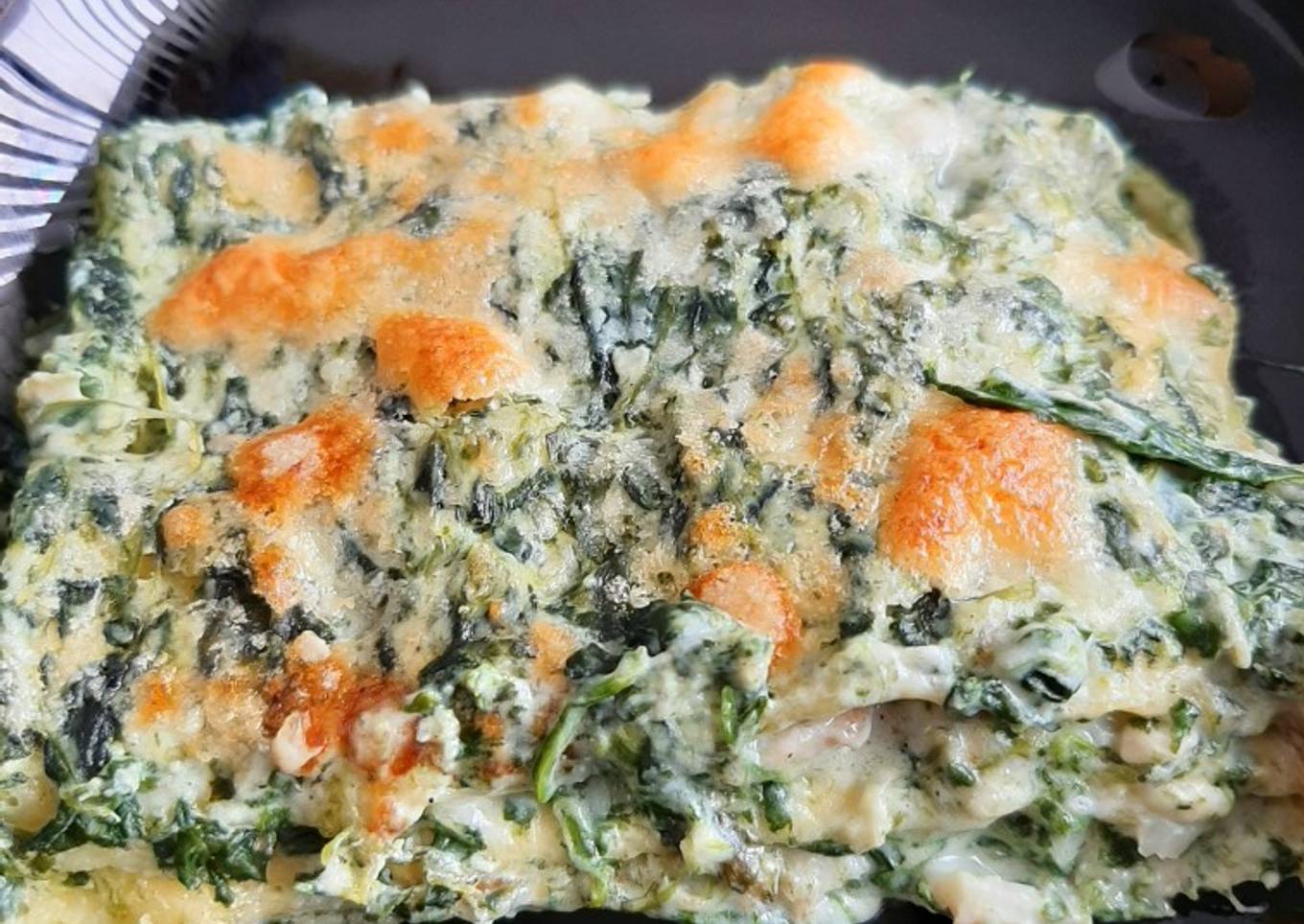 Lasagnes au lieu noir, épinards, ricotta