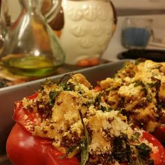 A picture of Kate's Roasted, Stuffed Peppers.