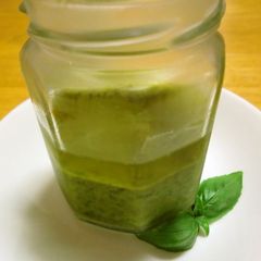 A picture of Homemade Basil Pasto with Walnuts and Basil!.