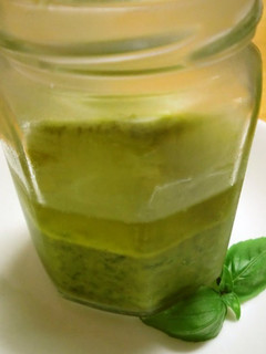 A picture of Homemade Basil Pasto with Walnuts and Basil!.