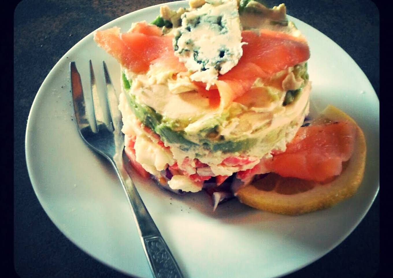 Salmon Layered Tower