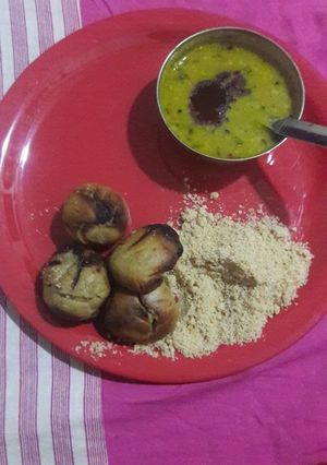 A picture of Dal Baati Churma rajasthan special.