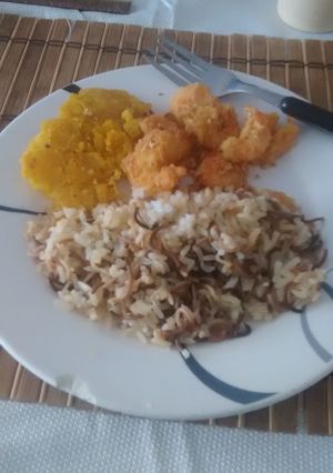 A picture of Ajillo shrimps. Camarones al ajillo..