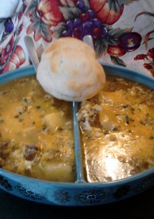 A picture of Easy Breakfast Soup For Two.