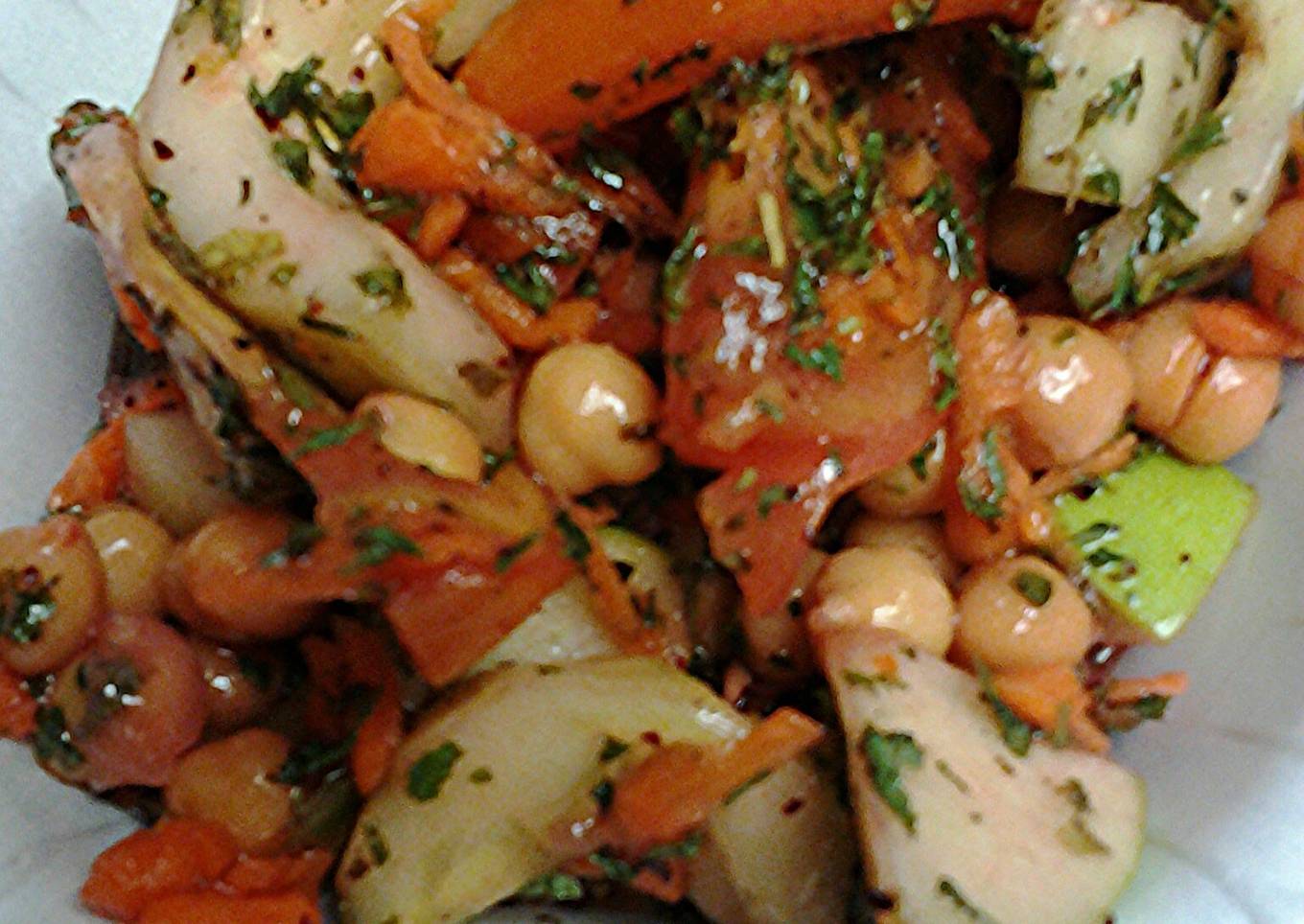 Chunky Salad with Grape Raspberry Walnut Dressing