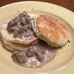 A picture of Biscuits and Sausage Gravy.