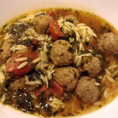 A picture of Quick Meatball and Orzo Soup.