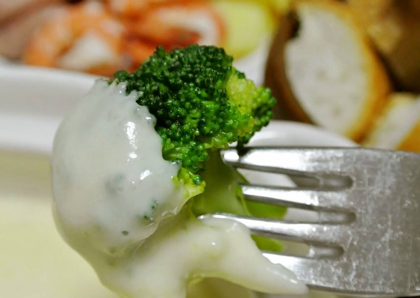 Hot Milk Cheese Fondue with Mochi Cakes