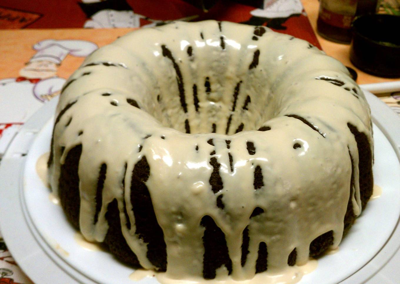 Lots of chocolate cake with caramel icing