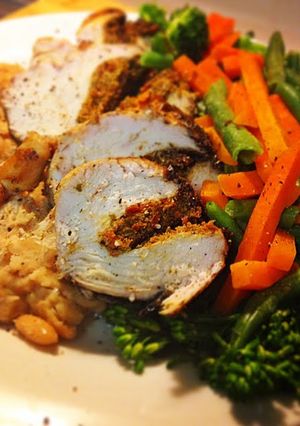 A picture of Chicken with Tomato, Basil & Walnut Pesto.