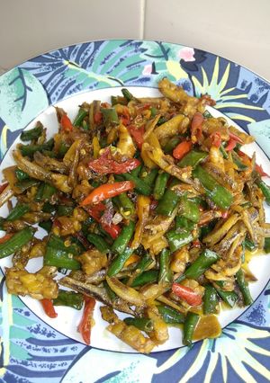 Foto resep Oseng teri tempe kacang