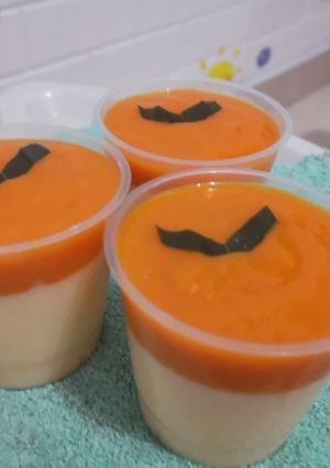 Foto resep Bubur susu telur dengan saus mangga