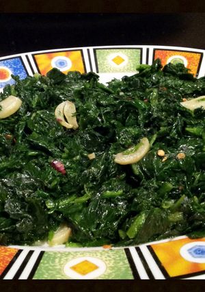 A picture of AMIEs SAUTEED SPINACH with GARLIC.