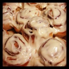 A picture of our favorite cinnamon rolls.