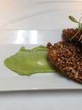 crunchy spicy grouper with avocado puree and chipotle aioli