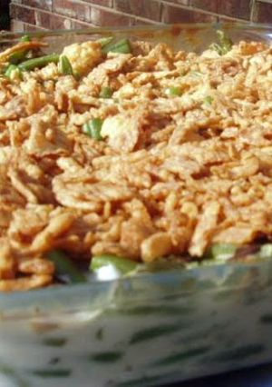 A picture of Larry's Green Bean Casserole.