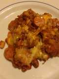Taisen's chili cheese hot dog w/tots