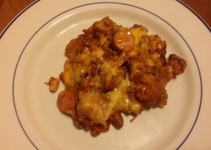 Recipe: Yummy Taisen's chili cheese hot dog w/tots