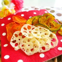 A picture of Non-Fried Vegetable Chips in the Microwave.