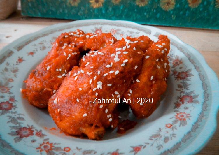 Cara mengolah Korean Spicy Chicken Wings , Enak